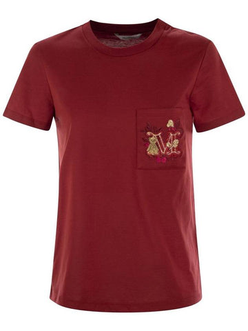 NUNZIO - Short-sleeved T-shirt with pocket and embroidery - MAX MARA - BALAAN 1