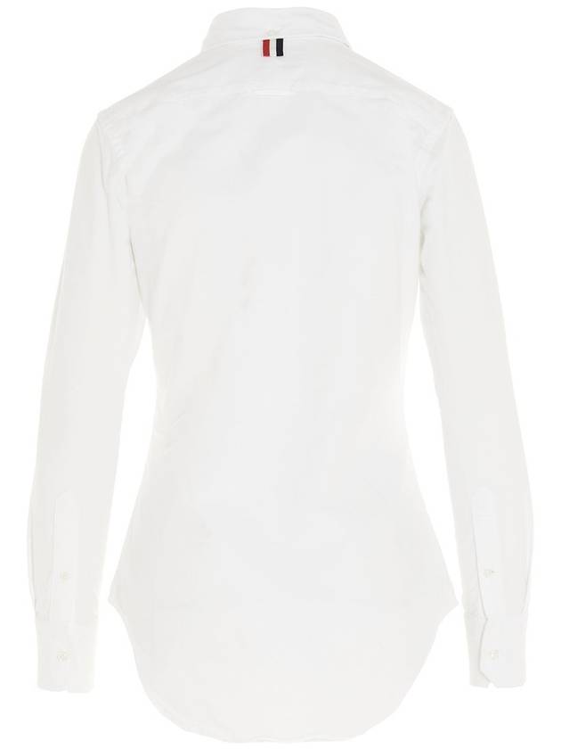 Women's Hidden Three Stripes Oxford Classic Shirt White - THOM BROWNE - BALAAN 3