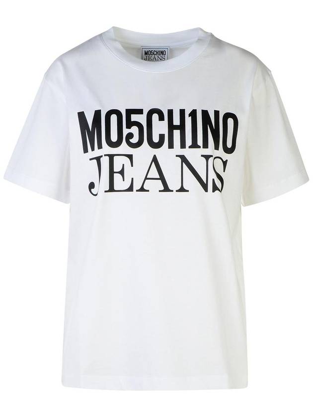 Short Sleeve T-Shirt J07123262 5001 White - MOSCHINO - BALAAN 2