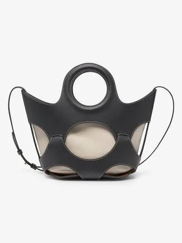 Onada Cut Out Small Leather Tote Bag Black - HEREU - BALAAN 2