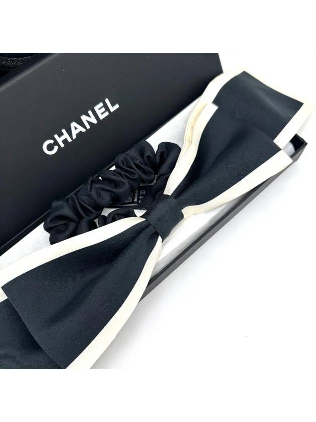 Hair Chouchou Ribbon Silk Scrunchie Black - CHANEL - BALAAN 5