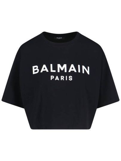 Logo Print Boxy Short Sleeve T-Shirt Black - BALMAIN - BALAAN 2