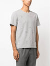 Embroidered Cotton Short Sleeve T-Shirt Grey - THOM BROWNE - BALAAN 5