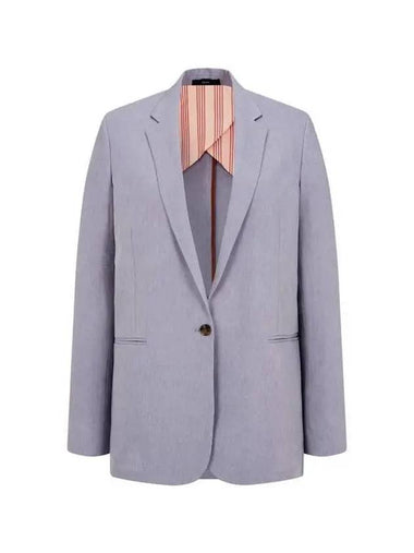 Women s One Button Linen Jacket Gray 270129 - PAUL SMITH - BALAAN 1