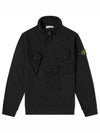 Wappen Patch Multi-Pocket Mock Neck Sweatshirt Black - STONE ISLAND - BALAAN 2