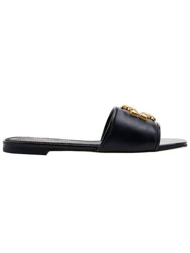 Logo Eleanor Slippers Black - TORY BURCH - BALAAN 1