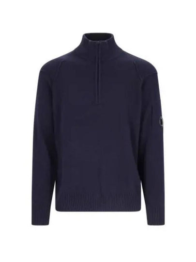 Lambswool GRS Half Zip Up Knit Top Total Eclipse - CP COMPANY - BALAAN 2