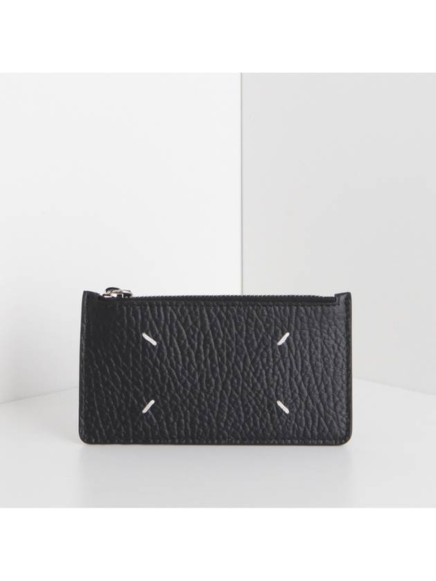 Stitched Zipper Long Card Wallet Black - MAISON MARGIELA - BALAAN 2