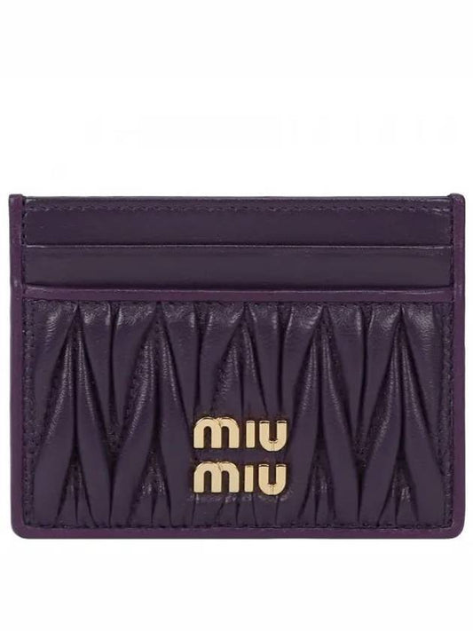 Materasse Nappa Leather Card Holder Purple - MIU MIU - BALAAN 2