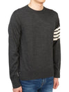 4 Bar Armband Classic Merino Wool Knit Top Dark Grey - THOM BROWNE - BALAAN 4