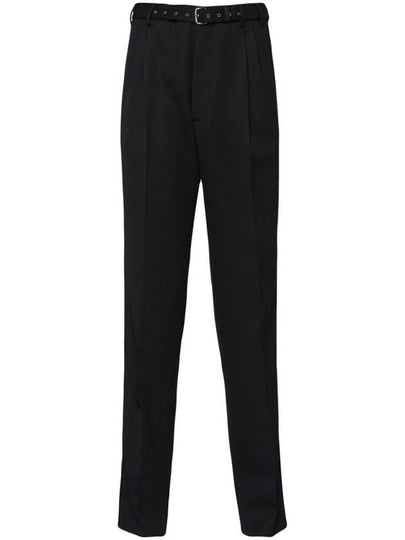 Wool Straight Pants Black - PRADA - BALAAN 2