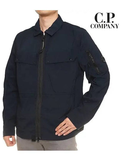 Men's Lens Wappen Nylon Zip-Up Jacket Navy - CP COMPANY - BALAAN 2