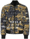 Jeans Logo Couture Reversible Zip-Up Jacket Black - VERSACE - BALAAN 2