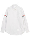 Oxford Armband Stripe Long Sleeve Shirt Grey - THOM BROWNE - BALAAN 2