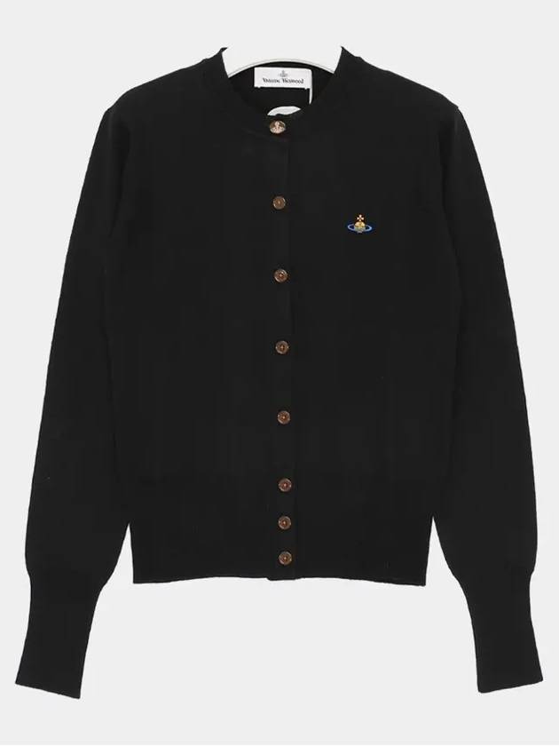 Bea Logo Wool Cardigan Black - VIVIENNE WESTWOOD - BALAAN 3