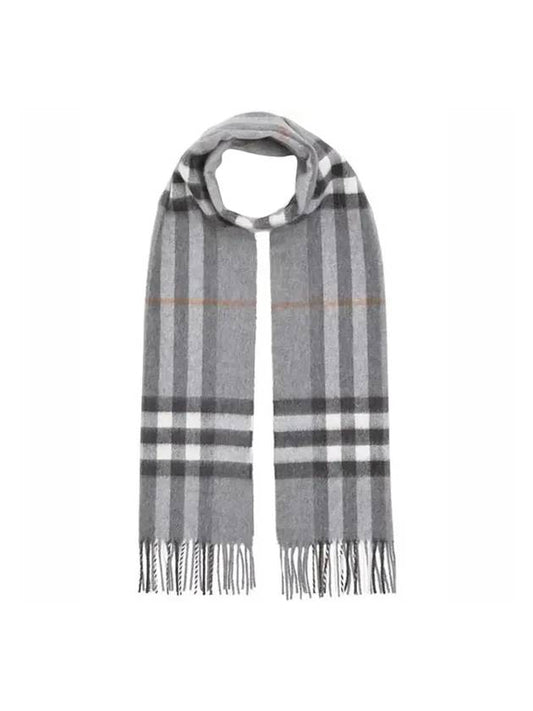 Classic Check Cashmere Muffler Gray - BURBERRY - BALAAN 1