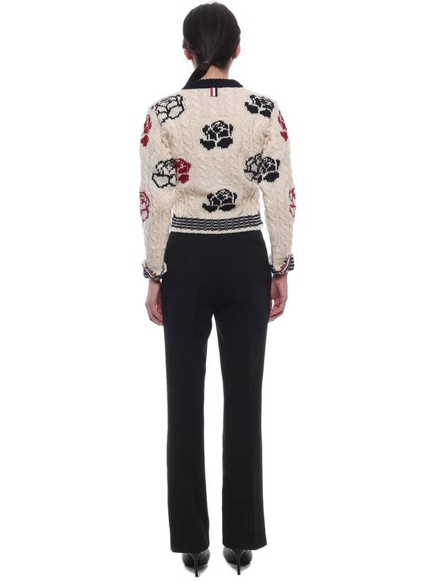 Rose intarsia cable knit cardigan FKC603BY1506 - THOM BROWNE - BALAAN 6