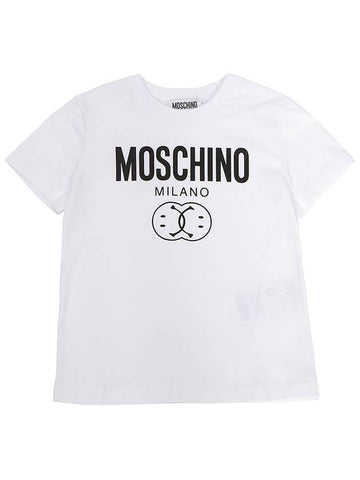 Kids short sleeved t shirt HUM04O LAA02 10101 Adults can wear - MOSCHINO - BALAAN 1