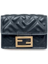 FF Baguette Flap Card Half Wallet Black - FENDI - BALAAN 2