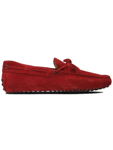 Gomino Suede Driving Shoes Red - TOD'S - BALAAN.