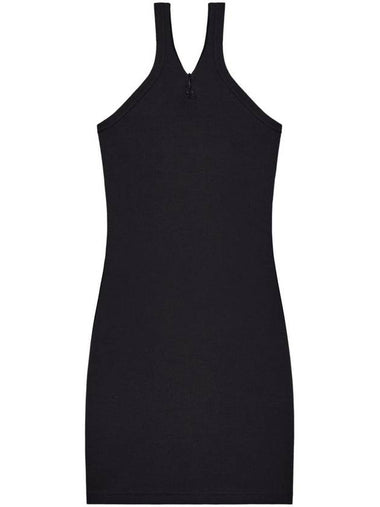 Courrèges Ribbed Stretch Cotton Mini Dress With Embroidery - COURREGES - BALAAN 1