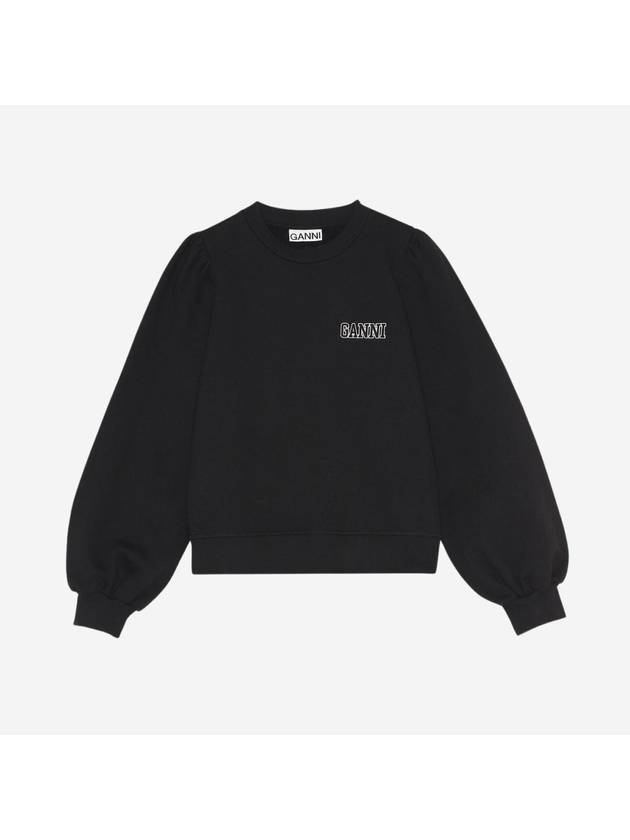 Women's Software Isoli Puff Shoulder Sweatshirt Black - GANNI - BALAAN 2