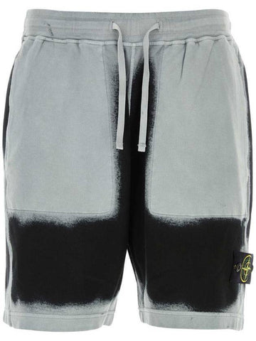 Hand Sprayed Airbrush Treatment Bermuda Shorts Grey - STONE ISLAND - BALAAN 1