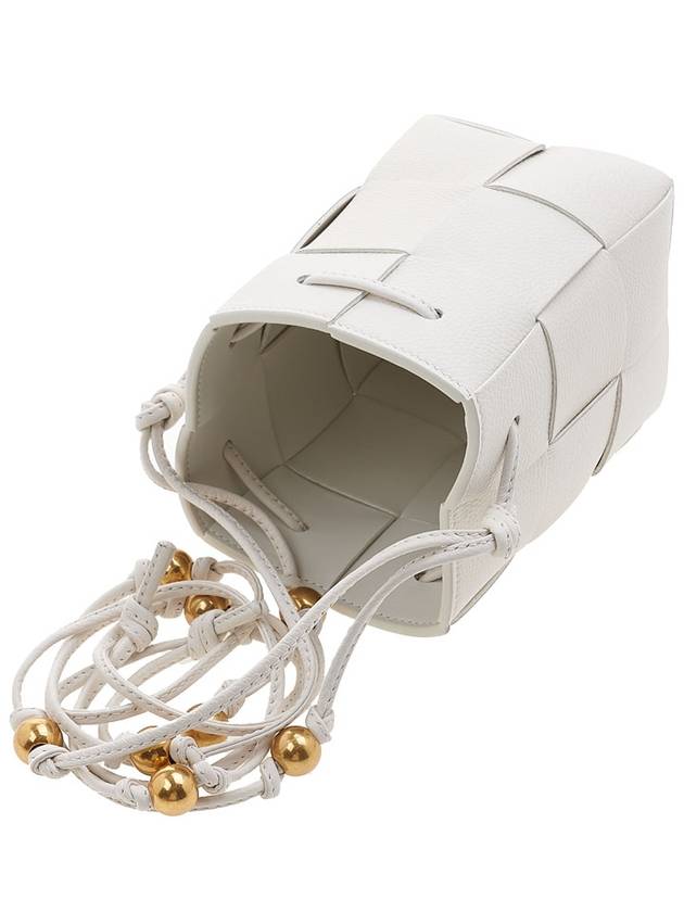 Cassette Intrecciato Mini Bucket Bag White - BOTTEGA VENETA - BALAAN 5