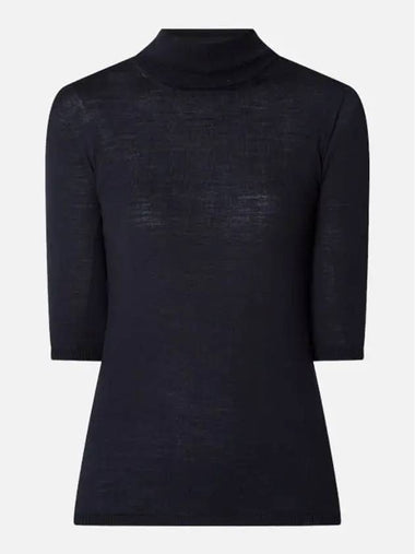 Women's Black Turtleneck Knit Short Sleeve UNGHIA - MAX MARA - BALAAN 1