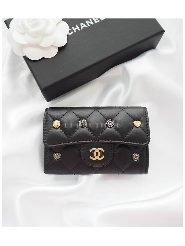 Women's Classic Charm Gold Leather Cross Bag Black - CHANEL - BALAAN 11