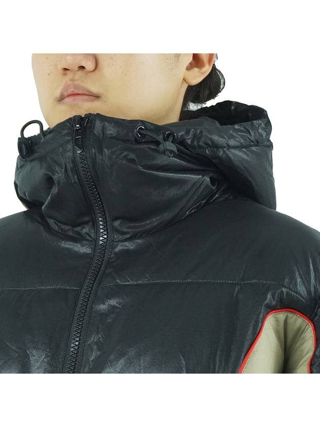 W Ostend Shiny Ripstop Hooded Puffer Padding Black Beige - DIESEL - BALAAN 10