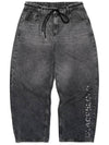 BBD Leopard Classic Smile Logo Denim Pants Vintage Black - BLACKBLOND - BALAAN 2