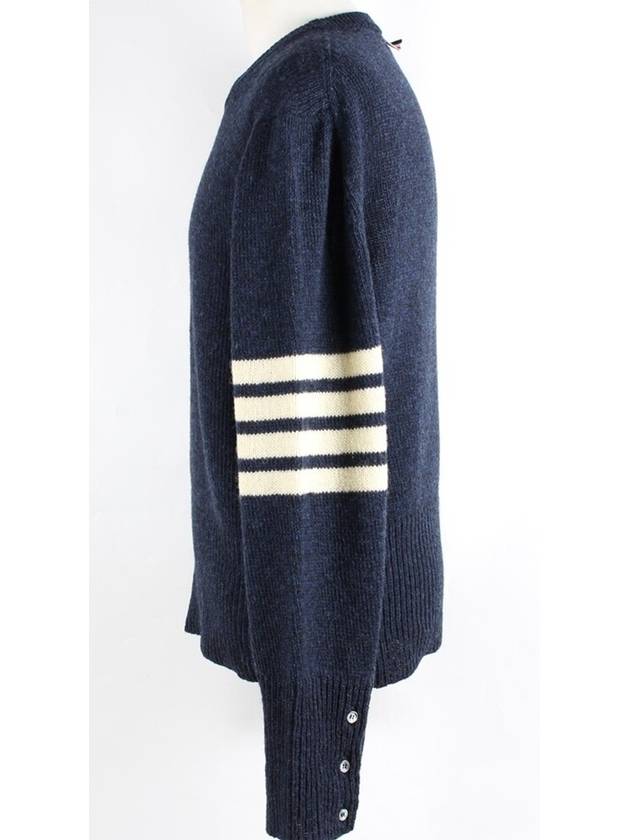 Diagonal armband Shetland knit navy 4 - THOM BROWNE - BALAAN 4