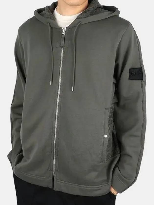 Shadow Project Cotton Lyocell Fleece Zip Up Hoodie Grey - STONE ISLAND - BALAAN 2