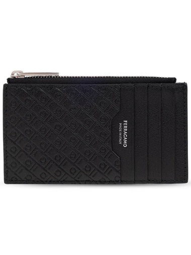 FERRAGAMO Leather Card Case, Men's, Black - SALVATORE FERRAGAMO - BALAAN 1