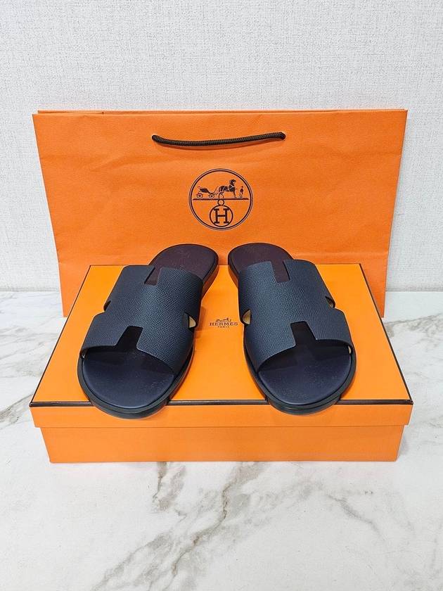 Izmir Leather Slippers Marine Brown - HERMES - BALAAN 8