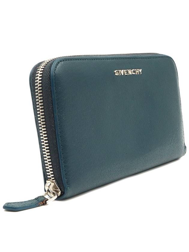 Women s Givenchy BC06276012 Deep Blue Goat Skin Silver Lettering Logo Pandora Zipper Long Wallet gt Gangbuk used luxury goods - GIVENCHY - BALAAN 4