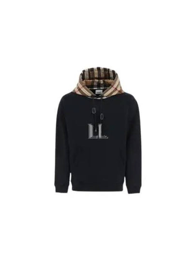 Check Hood Cotton Hoodie Black - BURBERRY - BALAAN 2