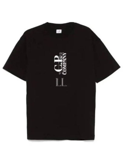 Logo Short Sleeve T-Shirt Black - CP COMPANY - BALAAN 2