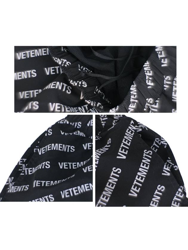 White Logo Swim Shorts Black - VETEMENTS - BALAAN.