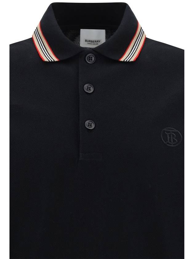 Striped Cotton Polo Shirt Black - BURBERRY - BALAAN 4