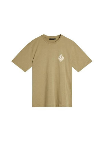 Dale Seasonal Print Short Sleeve T-Shirt Khaki - J.LINDEBERG - BALAAN 1