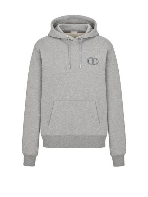 Cd Icon Embroidered Cotton Hoodie Grey - DIOR - BALAAN 2