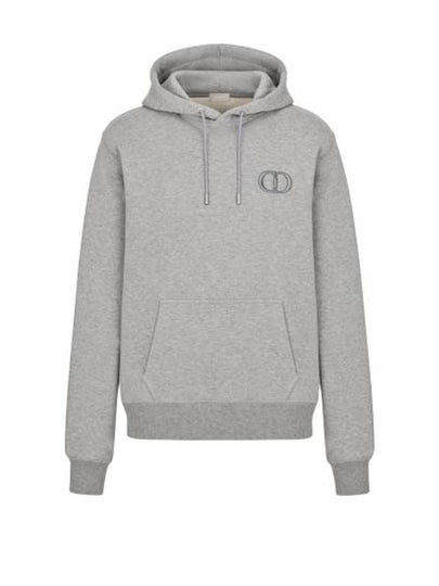 Cd Icon Embroidered Cotton Hoodie Grey - DIOR - BALAAN 2