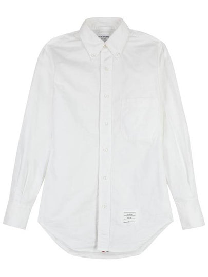 Men's Logo Patch Classic Cotton Long-Sleeve Shirt White - THOM BROWNE - BALAAN 2