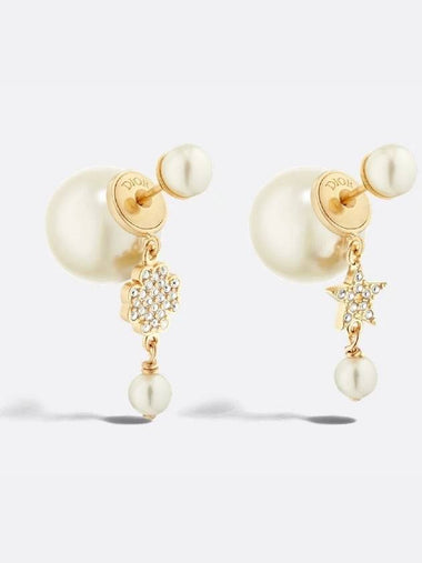 Dior Tribales Earrings Gold Finish Metal White Le - DIOR - BALAAN 1