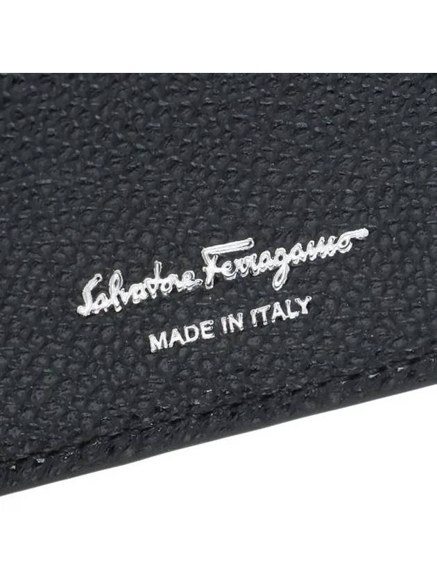 Salvatore slim leather card wallet black - SALVATORE FERRAGAMO - BALAAN.