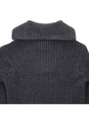 Half Zip-Up Knit Top Grey - AMI - BALAAN 7