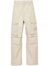 Loose Fit Cargo Cotton Canvas Straight Pants Beige - STONE ISLAND - BALAAN 2