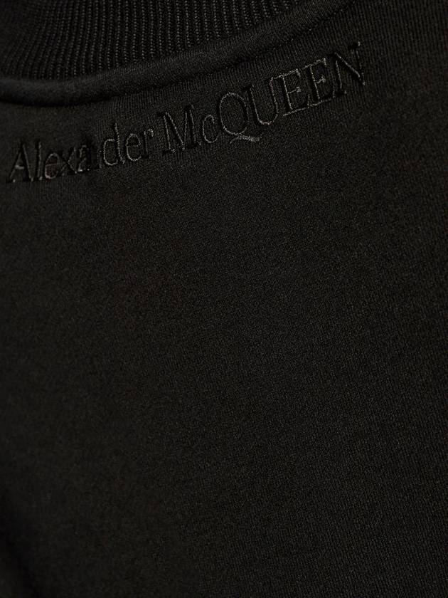 Cutout Detail Round Neck Sweatshirt Black - ALEXANDER MCQUEEN - BALAAN 4